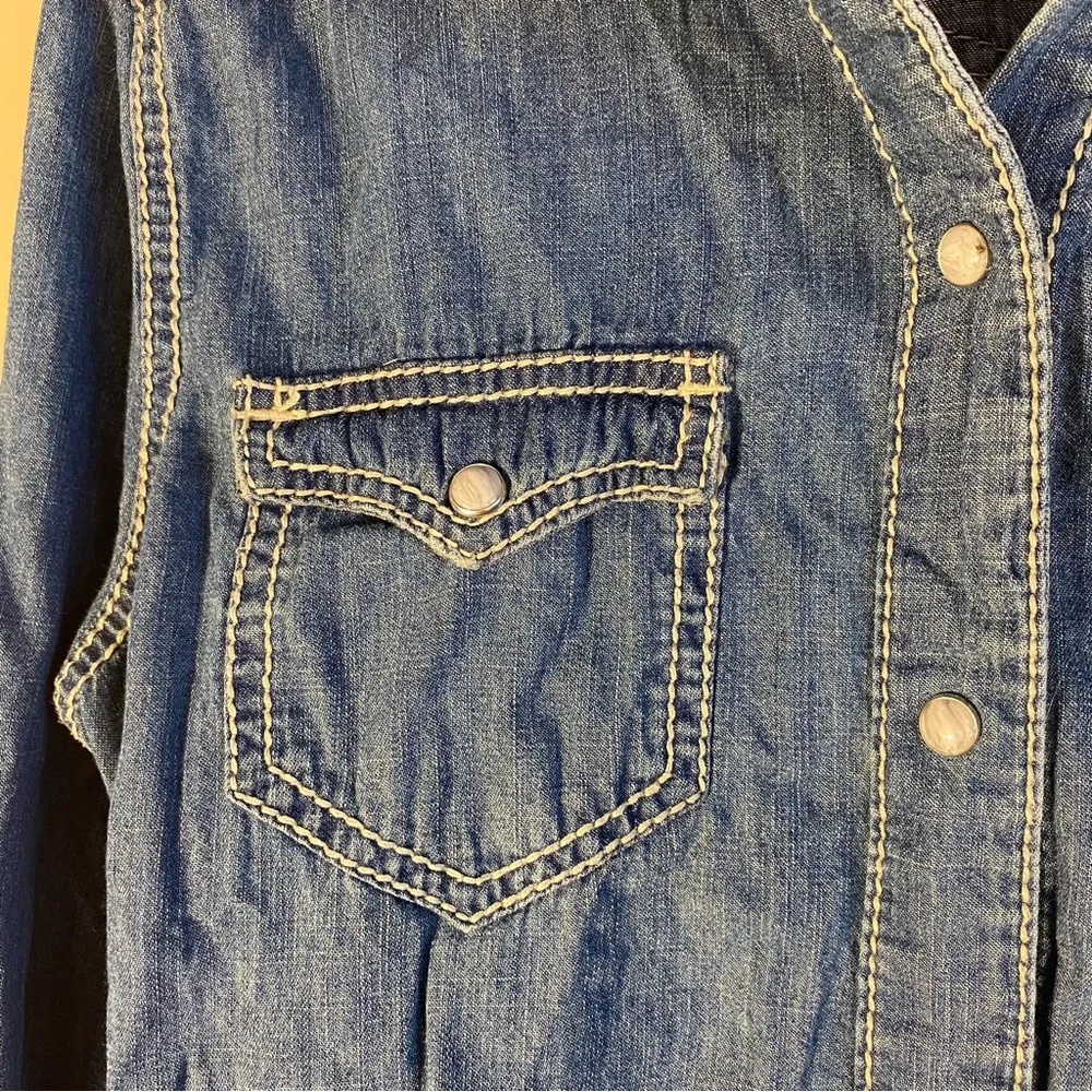 Seven7 Blue Denim Button Down Shirt - Picture 2 of 13